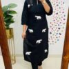 Elevate your look with this stylish solid co-ord set in soft cotton elephant thread work