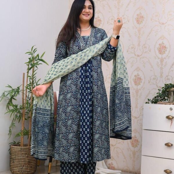 ethnic Heavy Cotton  Pure fine Cotton fabrifc Kurti with Pant frock
