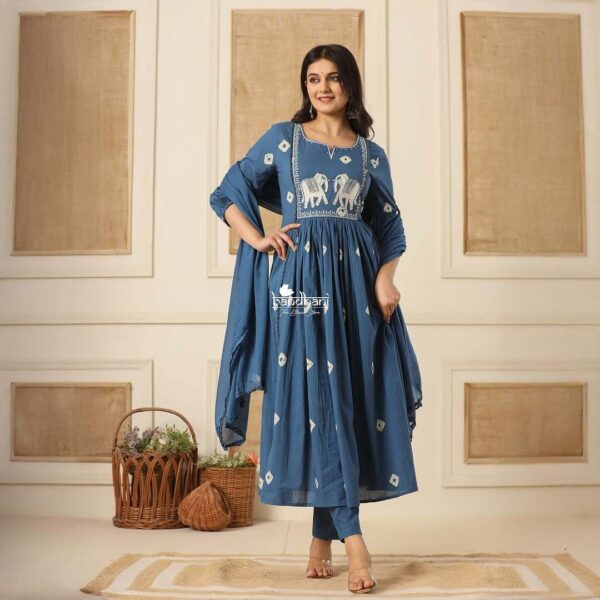 beautifully decorated with intricate hand embroidery Work, prints. paired with matching pants dupatta
