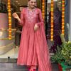 anarkali Kurta with hand with Embroidery work detailing pant or dupatta set