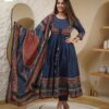 NEW FULL COTTON PRINT  ANARKALI KURTI  PANT MALMAL DUPATTA ARRIVAL 