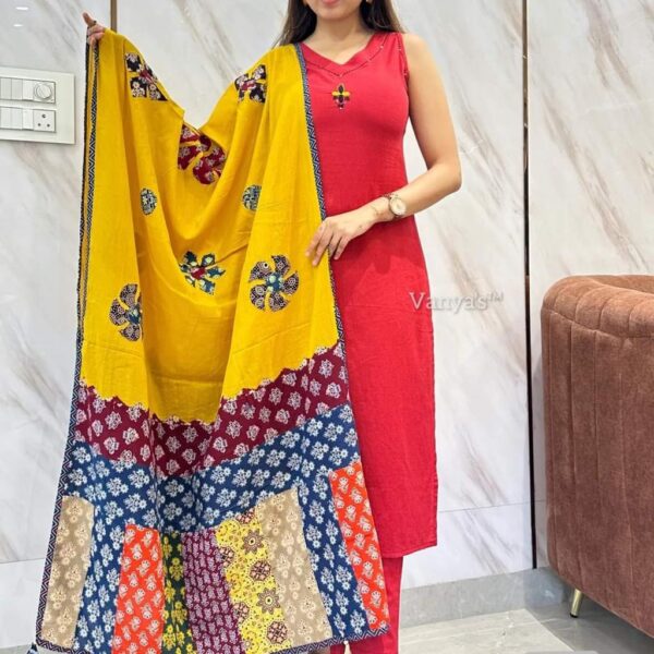 beautifully decorated with intricate hand embroidery, weaving . It is paired with matching pants and Dupatta. (Copy) (Copy)