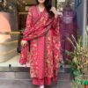 Beautiful kurta with pant dupatta set in coloaur  Cotton fabric beautiful print all over with stylish pant