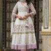 traditional wear  New  Anarkali kurta set with new style in sanganeri  print