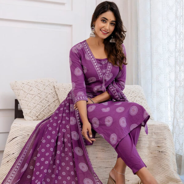  NEW FULL COTTON PRINT HAND WORK STRAIGHT KURTI  PANT MALMAL DUPATTA ARRIVAL   (Copy)